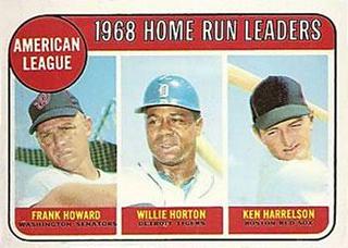 American League 1968 Home Run Leaders: Frank Howard / Willie Horton / Ken Harrelson