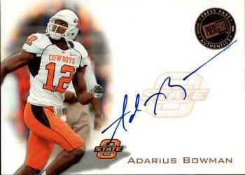 Adarius Bowman #PPS-AB 2008 Press Pass Autograph Football