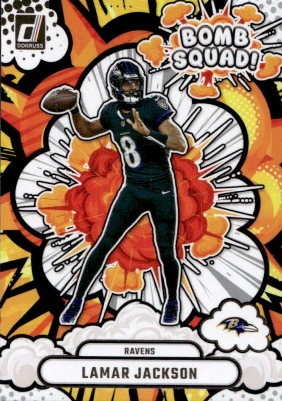 2025 Panini Donruss Bomb Squad Lamar Jackson #BS-LJN card