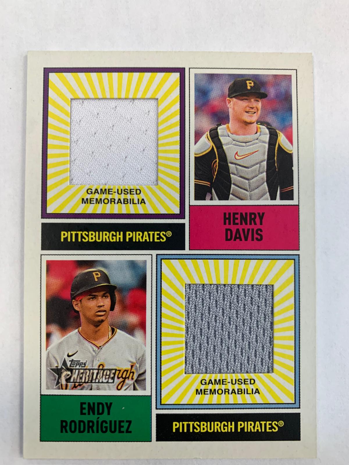 Henry Davis #DPMCR-DR Baseball Cards 2025 Topps Heritage Dual Player MLB Collection Relic