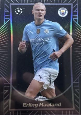 Erling Haaland #SE-10 Soccer Cards 2024 Topps Chrome UEFA Shadow Etch