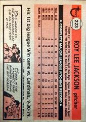 Back Of Card | Roy Lee Jackson Baseball Cards 1981 Topps