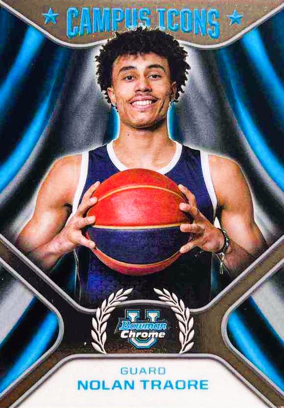 Nolan Traore #CI-15 Basketball Cards 2024 Bowman Chrome University Campus Icons