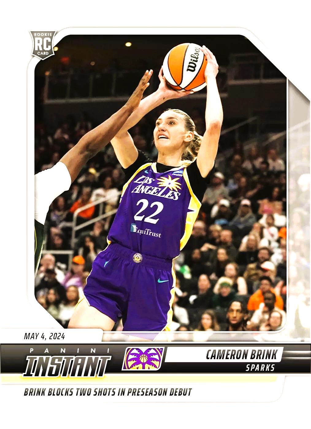 Cameron Brink #6 Basketball Cards 2024 Panini Instant WNBA