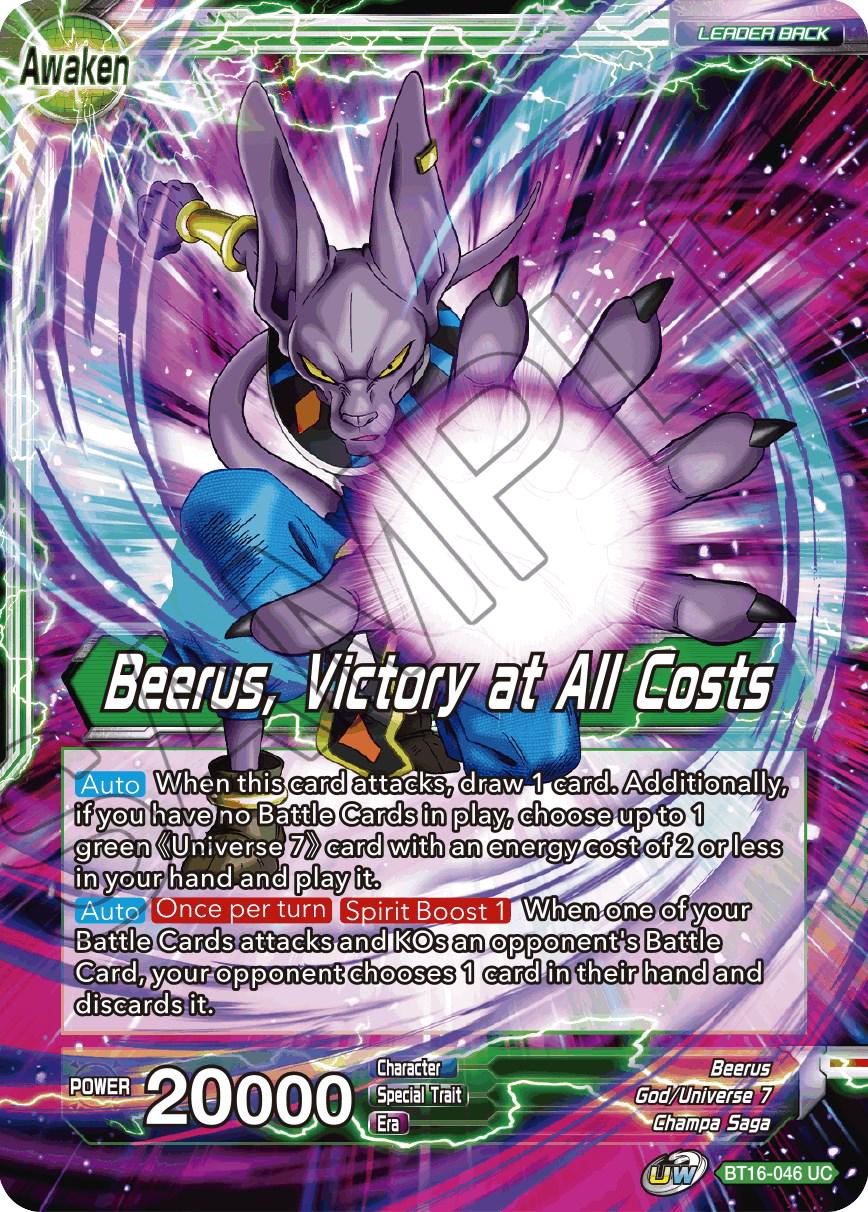 Beerus // Beerus, Victory at All Costs BT16-046 Dragon Ball Super Realm of the Gods