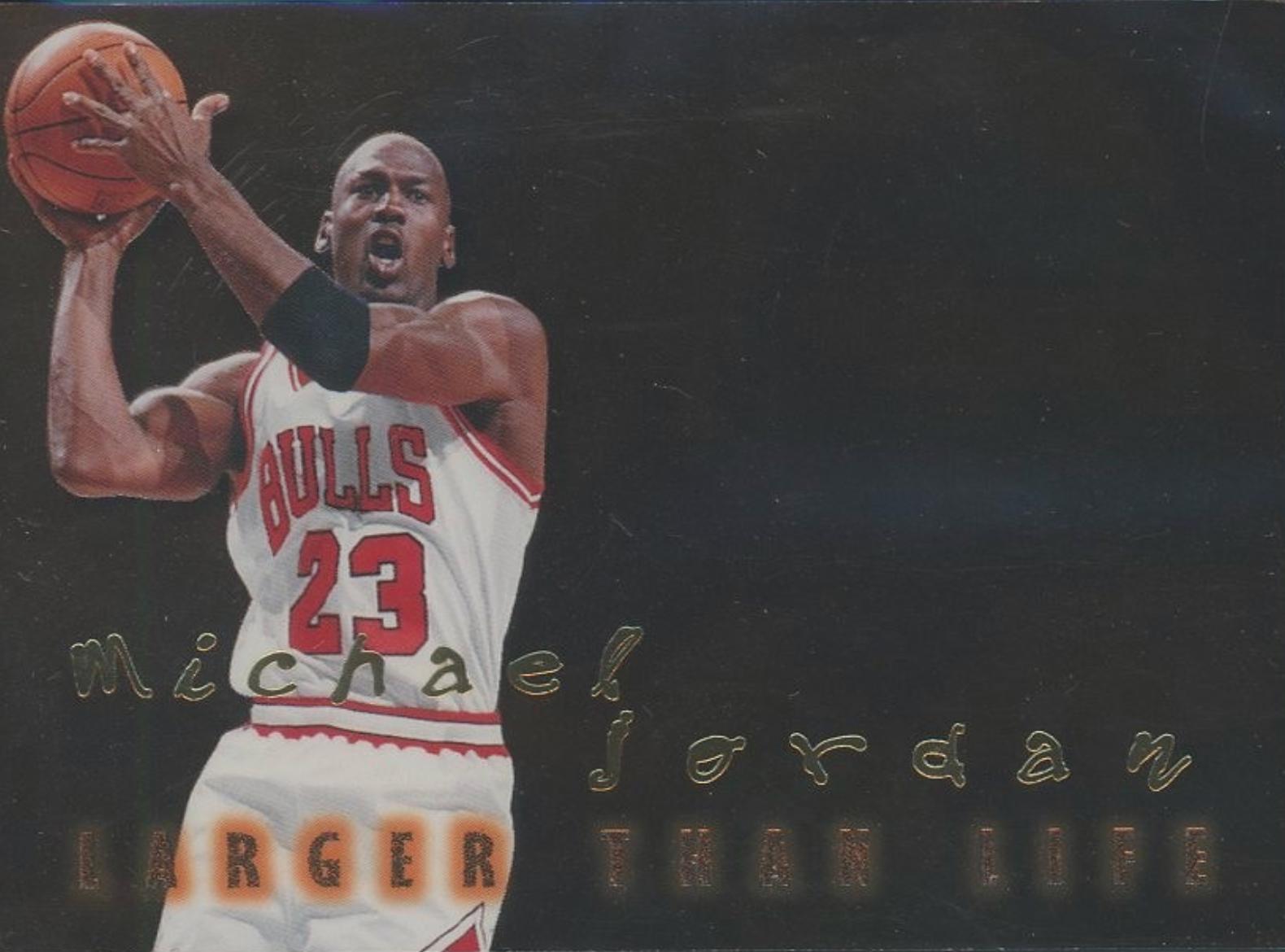 Michael Jordan #B7 1996-97 SkyBox Premium Basketball Larger Than Life