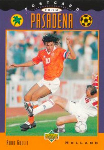 Ruud Gullit - Postcard From Pasadena #306 Soccer Cards 1994 Upper Deck World Cup Soccer
