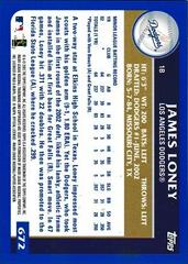 Back Of Card | James Loney Baseball Cards 2003 Topps