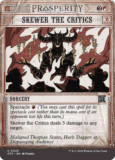 Skewer the Critics #26 Cover Art