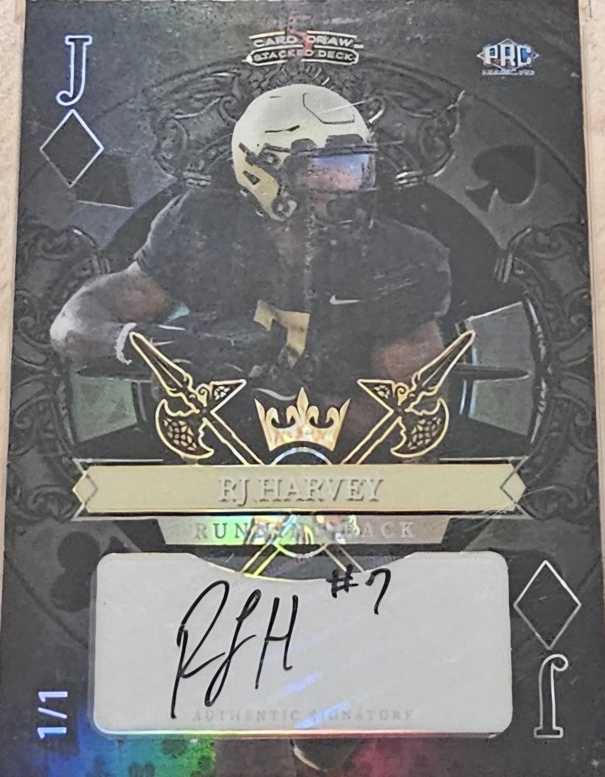 RJ Harvey #SDHD-RHA 2024 Wild Card 5 Card Draw Stacked Deck Football