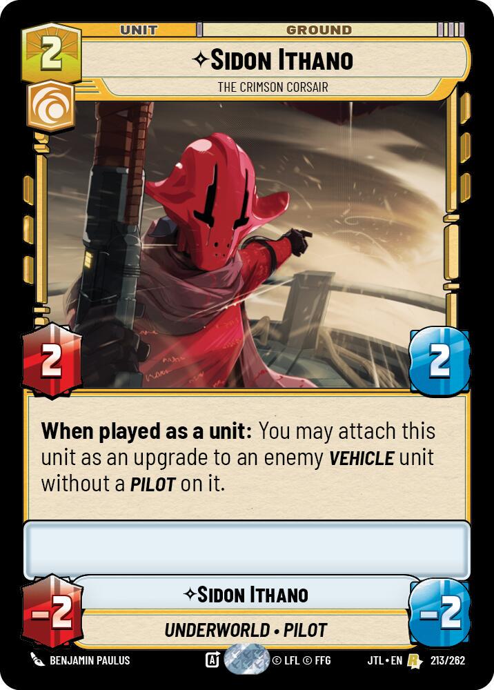 Sidon Ithano - The Crimson Corsair #213 Star Wars Unlimited: Jump to Lightspeed
