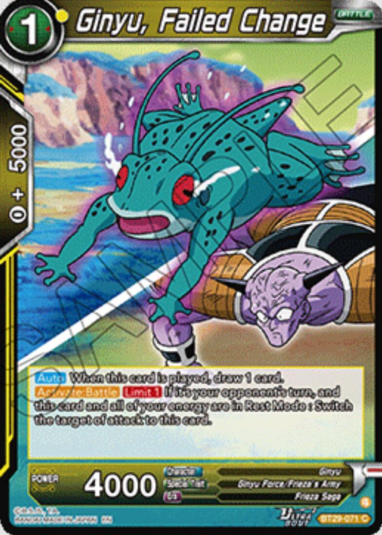 Ginyu, Failed Change