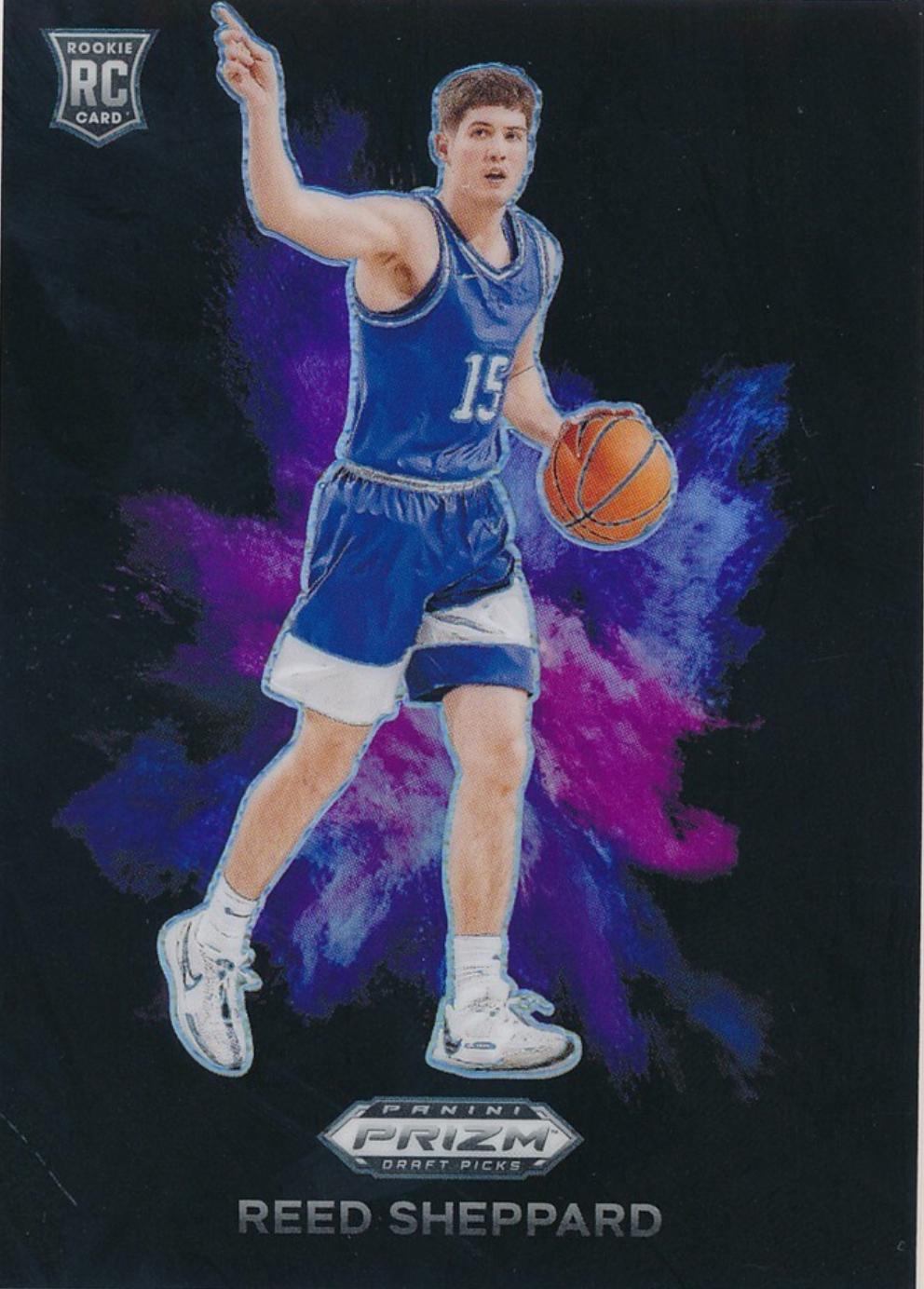 Reed Sheppard #3 2024 Panini Prizm Draft Picks Black Color Blast Basketball