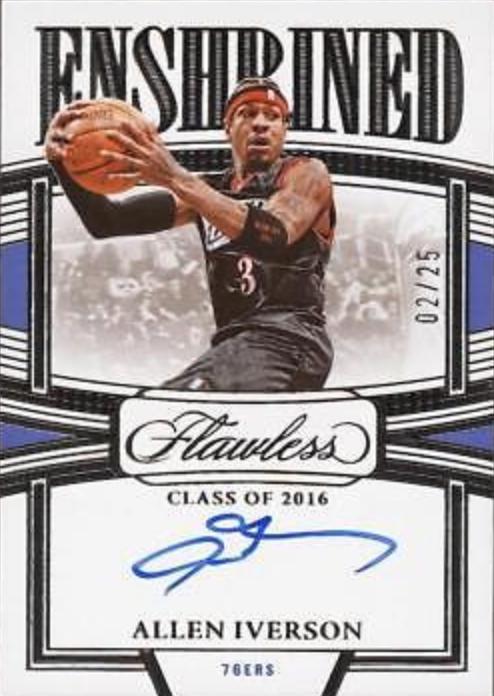 Allen Iverson #4 Basketball Cards 2022 Panini Flawless Enshrined Signature