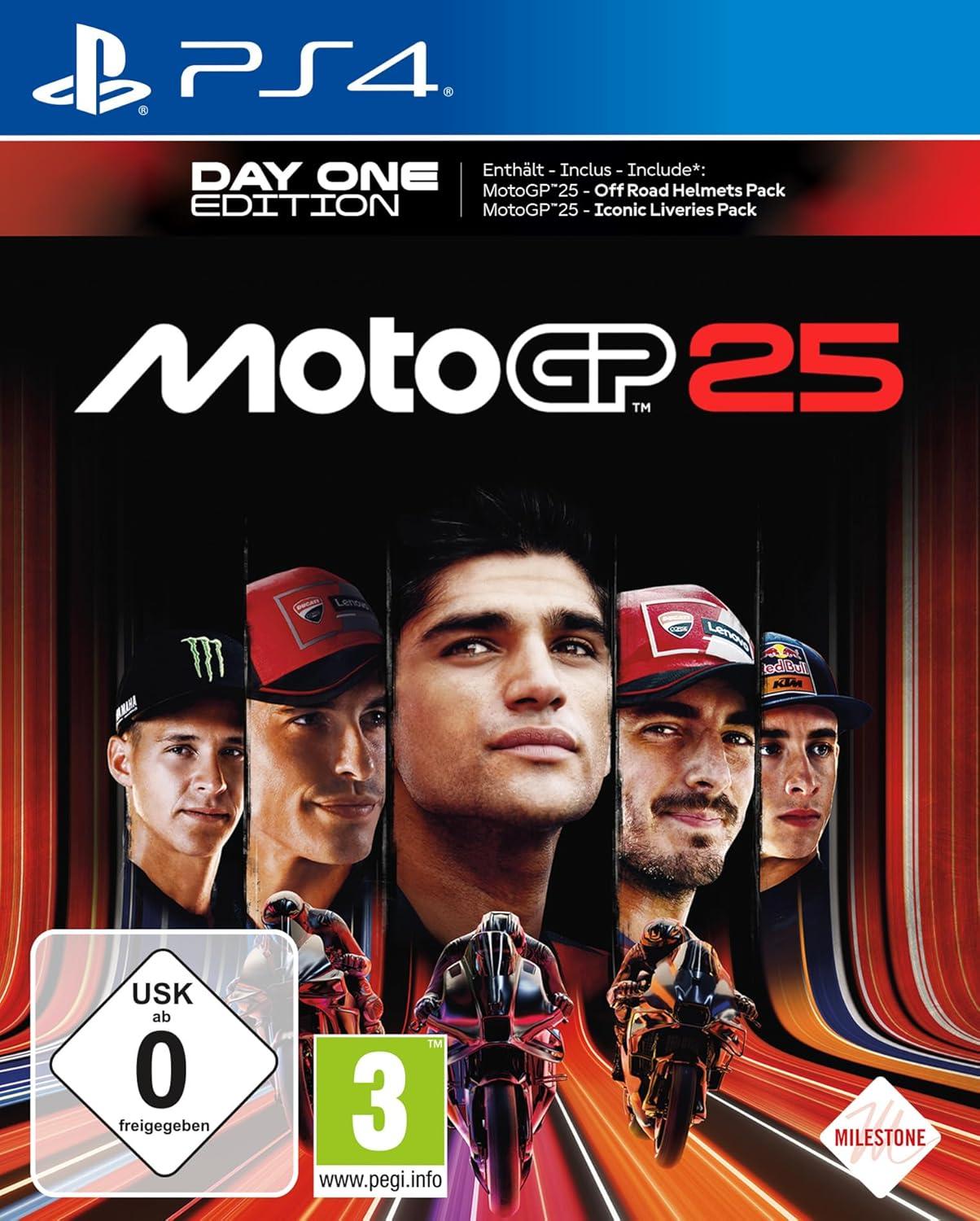 Carátula de MotoGP 25 Day One Edition para PS4 (edición PAL España)