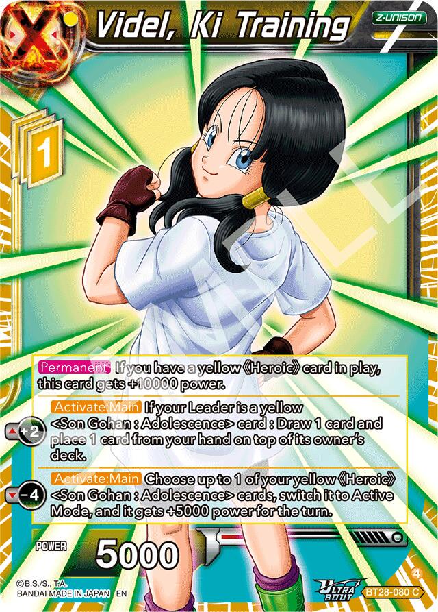 Videl, Ki Training front