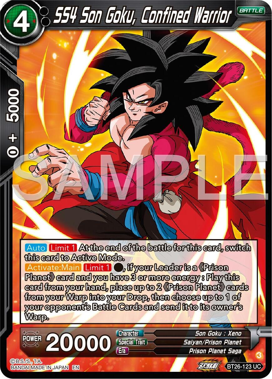 SS4 Son Goku, Confined Warrior BT26-123 Dragon Ball Super Ultimate Advent