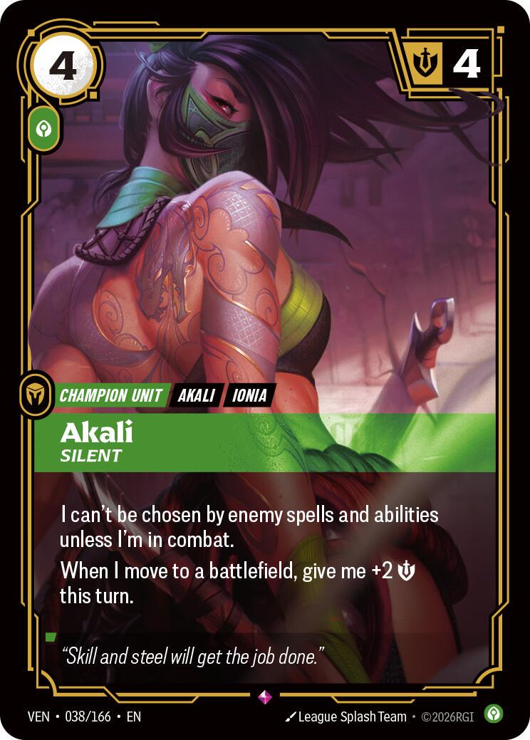 Akali, Silent [Foil] #38 Prices | Riftbound Vendetta