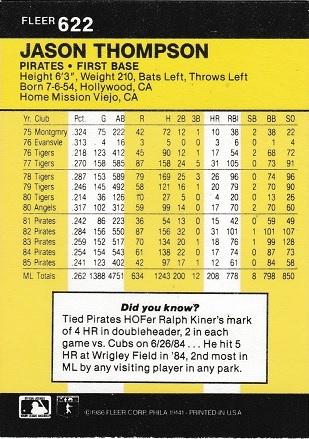 Jason Thompson, Standard, back