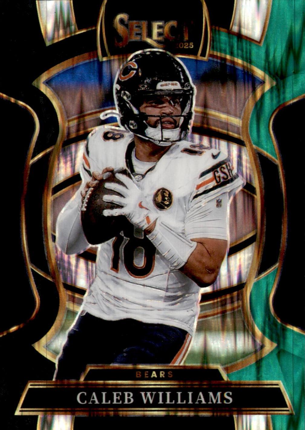 2025 Panini Select Caleb Williams [Black Green Prizm Shock] #73 card