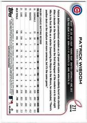 Back Of Card | Patrick Wisdom Baseball Cards 2022 Topps