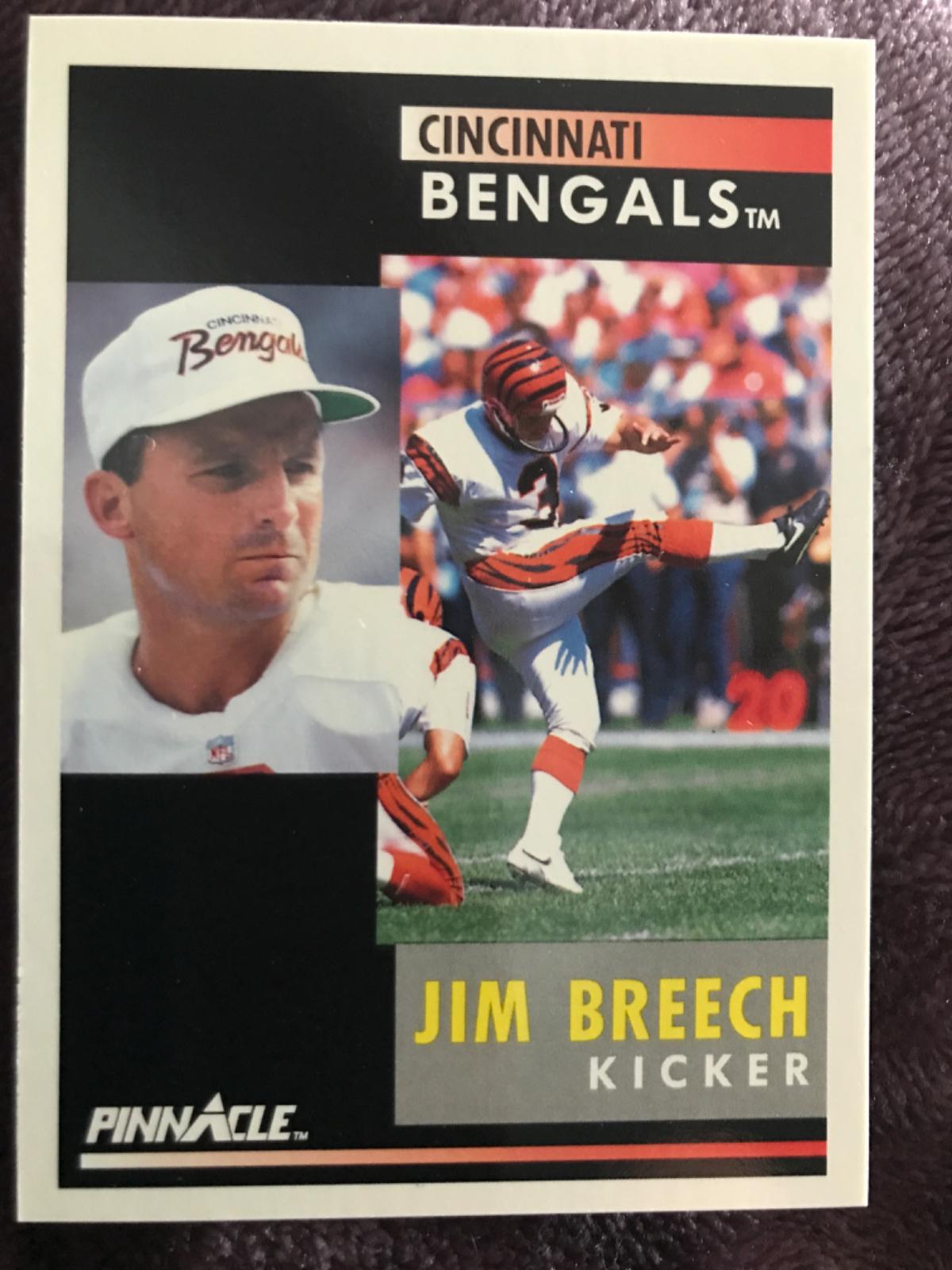 Jim Breech #16 Football Cards 1991 Pinnacle