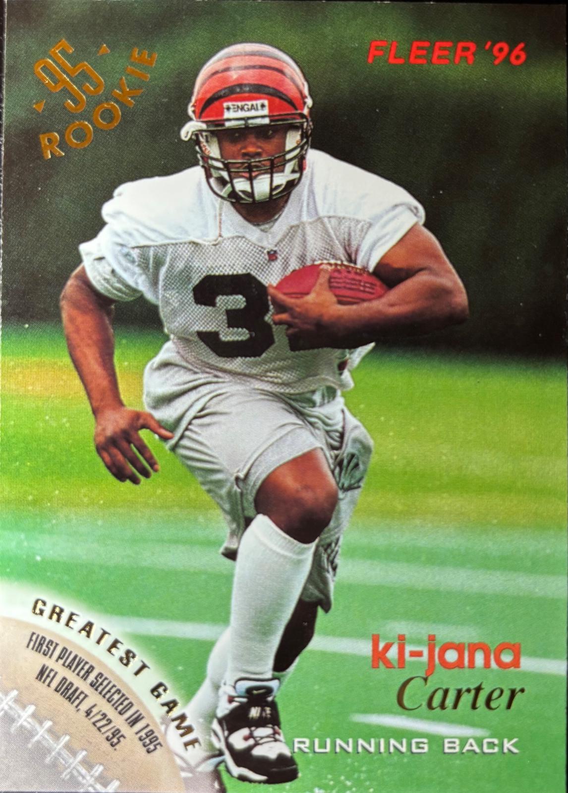 Ki Jana Carter #28 Football Cards 1996 Fleer