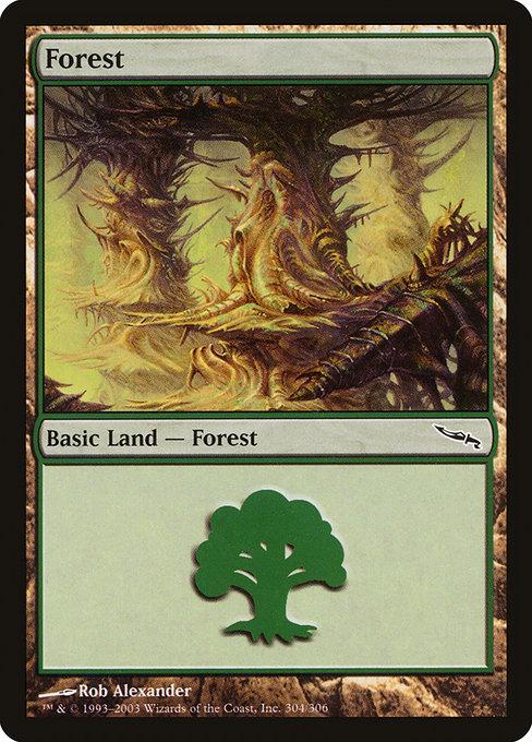 Forest #304 Magic Mirrodin