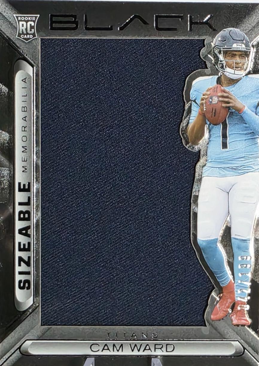 Cam Ward #1 2025 Panini Black Football Sizeable Rookie Memorabilia