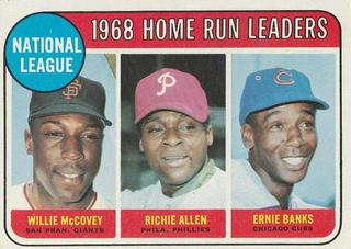 National League 1968 Home Run Leaders: Willie McCovey / Richie Allen / Ernie Banks