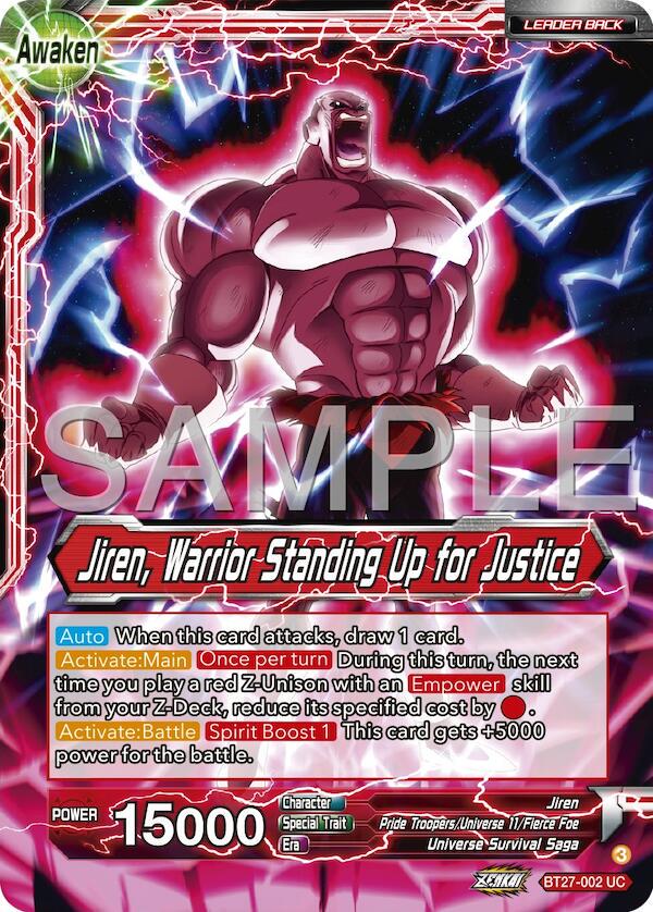 Jiren // Jiren, Warrior Standing Up for Justice BT27-002 Dragon Ball Super: History of Z