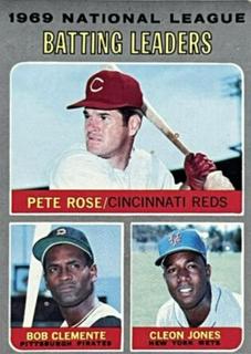 1969 National League Batting Leaders: Pete Rose / Bob Clemente / Cleon Jones