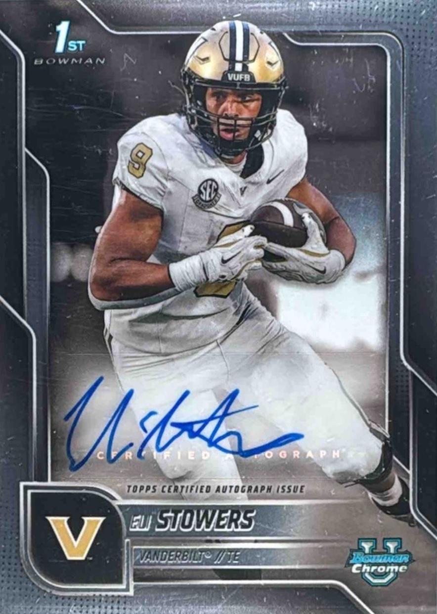 Eli Stowers #BCA-EST 2025 Bowman University Chrome Football Chrome Prospect Autographs