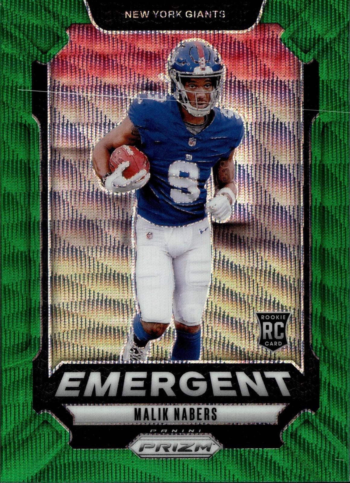 2024 Panini Prizm Emergent Malik Nabers [Wave Green] #6 card