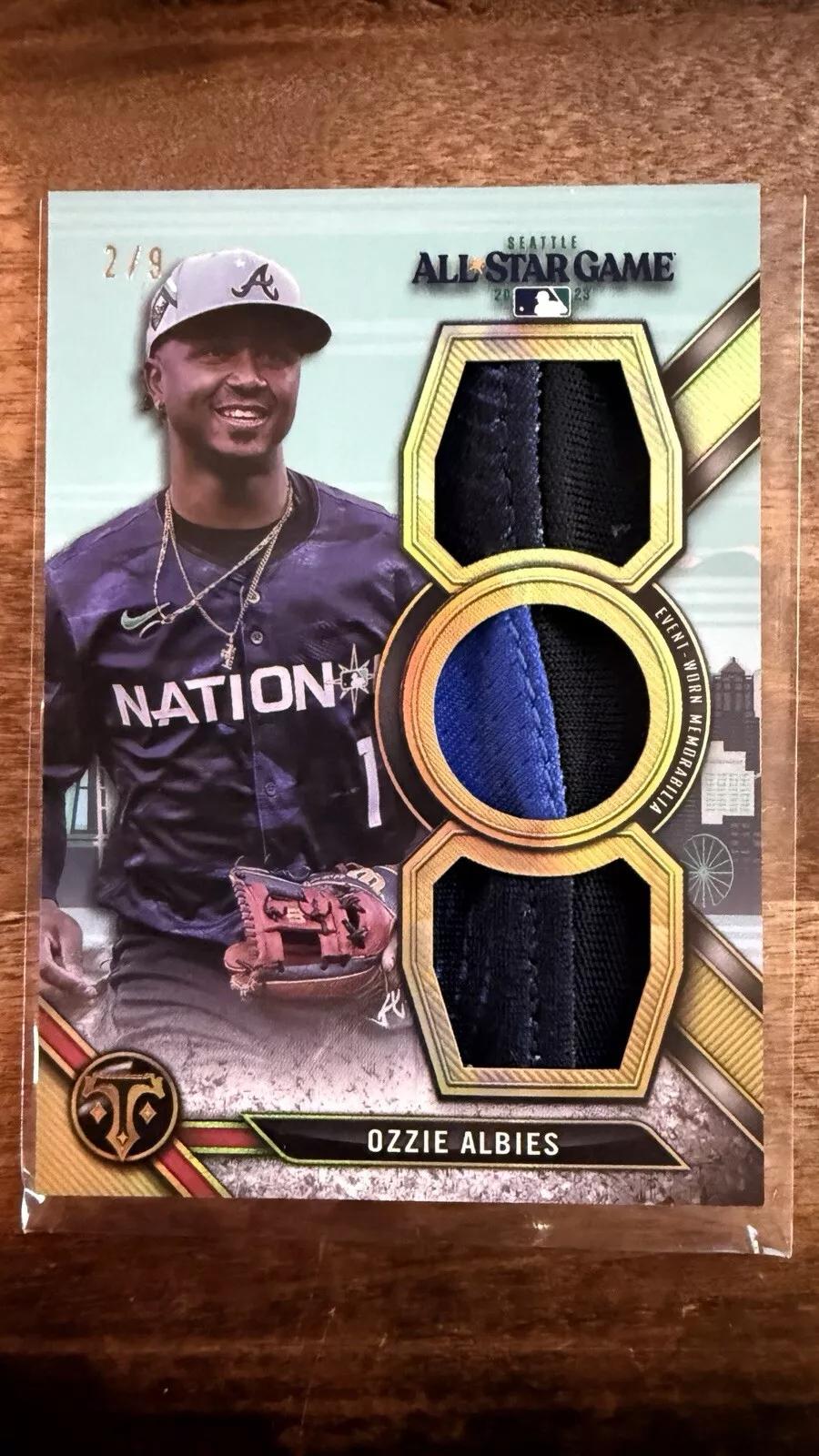 Ozzie Albies #ASP-OA Baseball Cards 2022 Topps Triple Threads All Star Jumbo ASG Patch