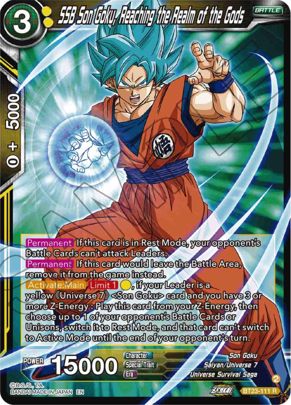 SSB Son Goku, Reaching the Realm of the Gods BT23-111 Dragon Ball Super Perfect Combination