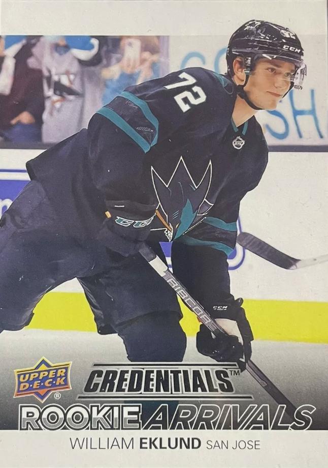 William Eklund #RA-12 Hockey Cards 2021 Upper Deck Credentials Rookie Arrivals