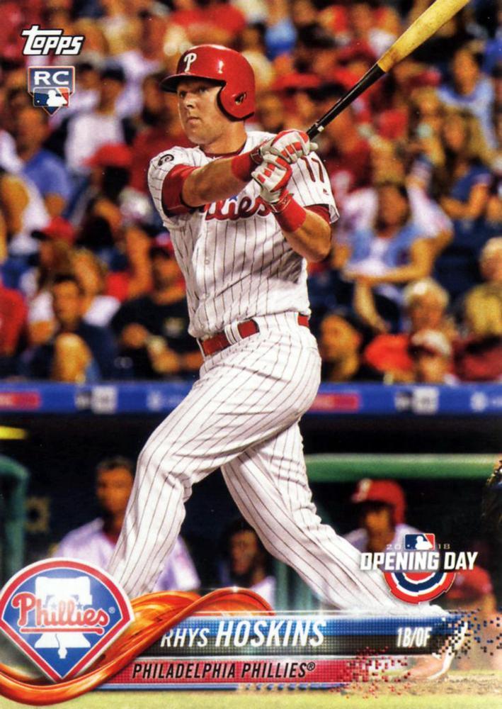 Rhys Hoskins #82 Baseball Cards 2018 Topps Opening Day