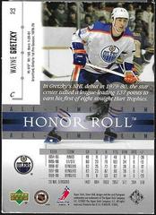 Back Of Card | Wayne Gretzky Hockey Cards 2001 Upper Deck Honor Roll