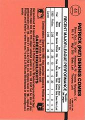 Back Of Card | Pat Combs Baseball Cards 1990 Donruss
