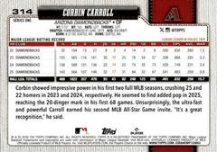 Back Of Card | Corbin Carroll Baseball Cards 2026 Topps