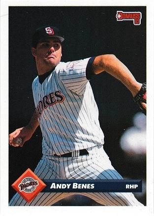Andy Benes #22 Baseball Cards 1993 Donruss