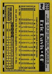 Back Of Card | Eric Davis Baseball Cards 1990 Topps