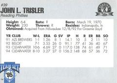 John Trisler Back | John Trisler Baseball Cards 1995 Team Set
