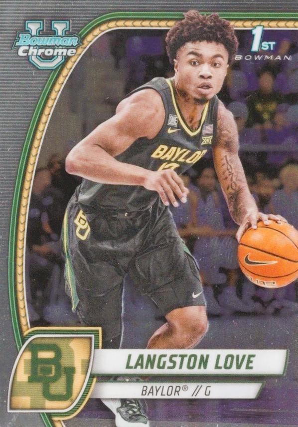 Langston Love #50 Basketball Cards 2024 Bowman Chrome University