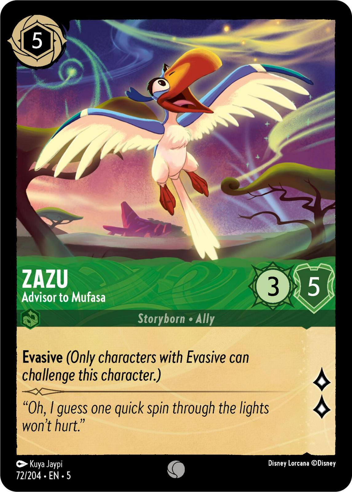 Zazu - Advisor to Mufasa #72 Lorcana Shimmering Skies