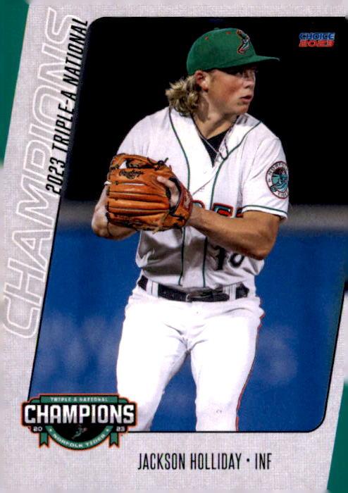 Jackson Holliday #14 2023 Choice Norfolk Tides Triple A Champions Baseball