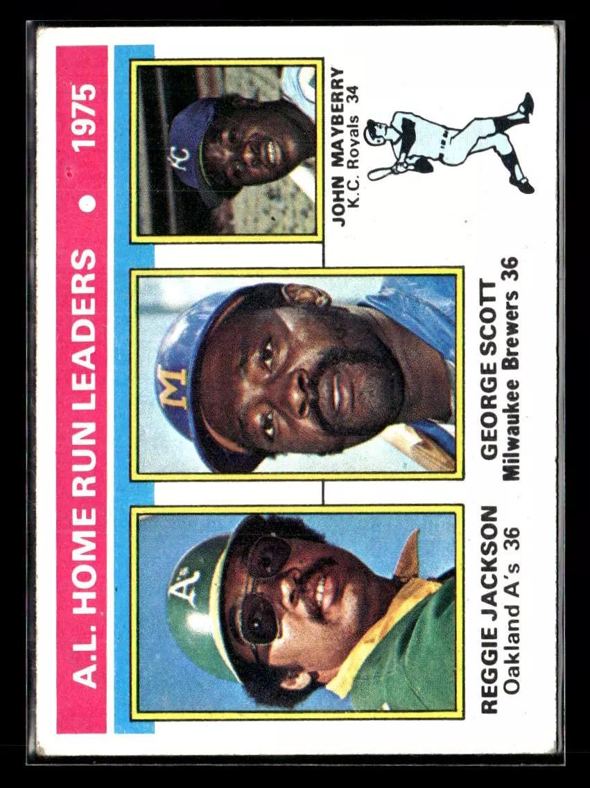 1976 AL Home Run Leaders [Jackson, Scott, Mayberry] #194