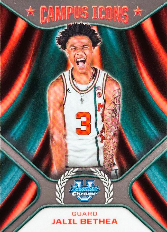 Jalil Bethea #CI-4 Basketball Cards 2024 Bowman Chrome University Campus Icons