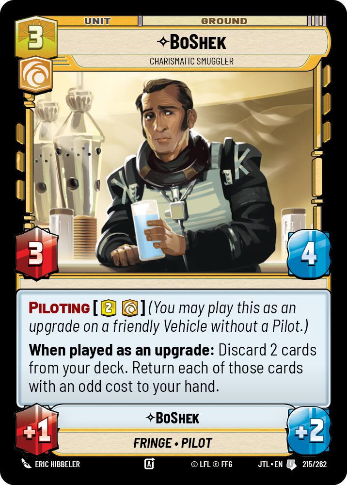 BoShek - Charismatic Smuggler #215 Star Wars Unlimited: Jump to Lightspeed